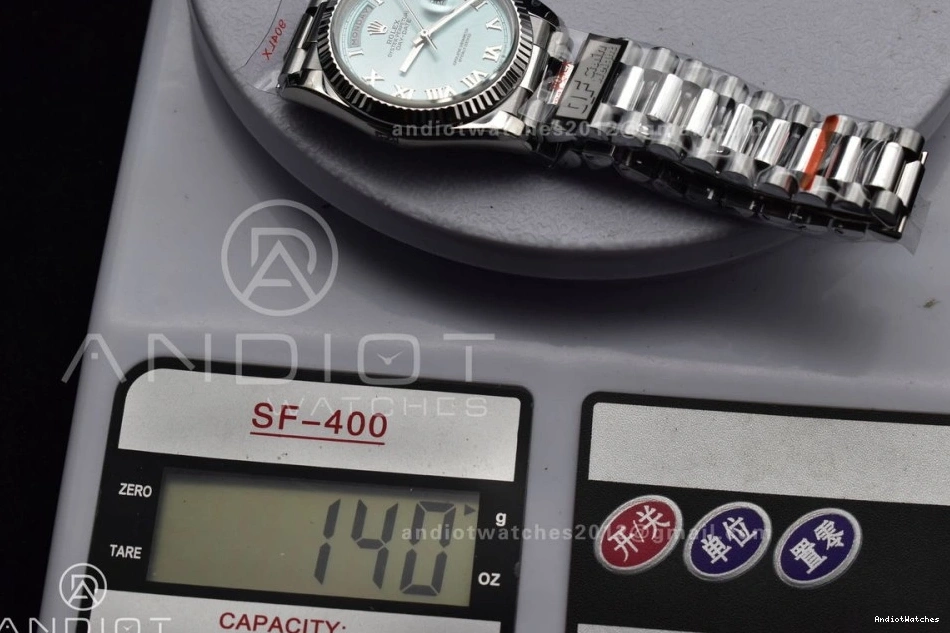 President 36 on EyeCatching 689 (Gain Dial Light vr3255 Weight) Blue Roman Steel SS 904L Bracelet Edition DayDate QF V5 Best 1031